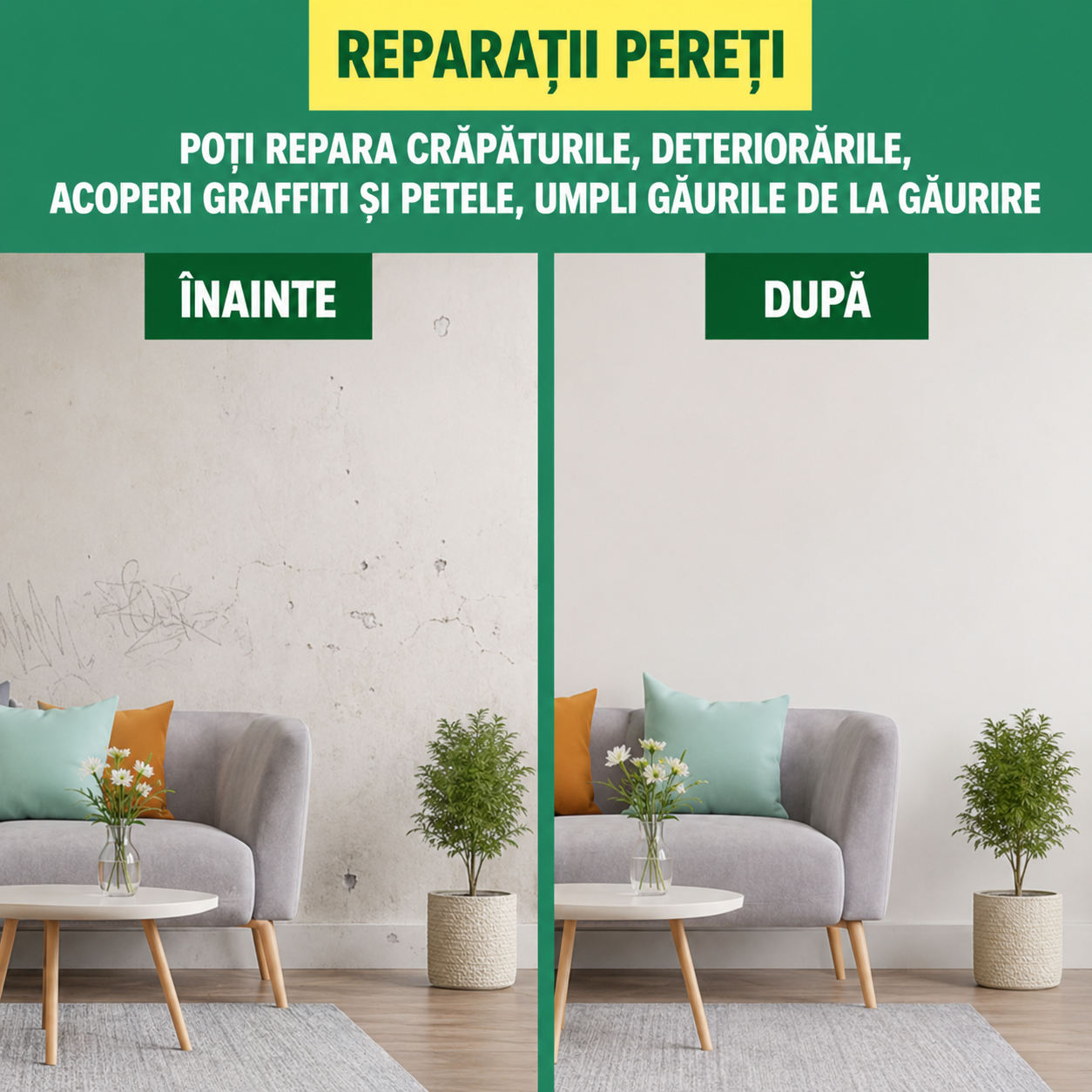 1+1 Set Chit pentru Reparare Pereți Instant