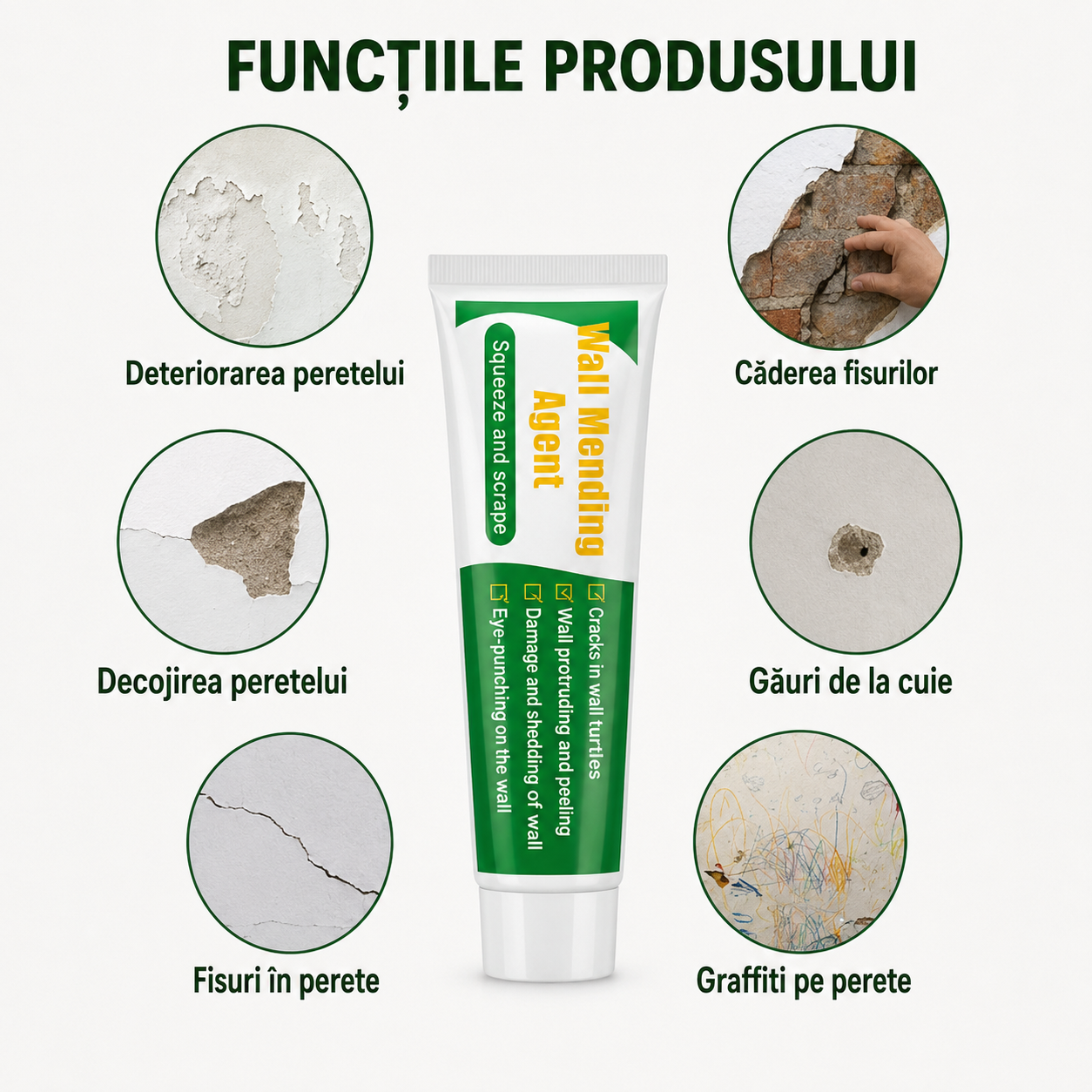 1+1 Set Chit pentru Reparare Pereți Instant